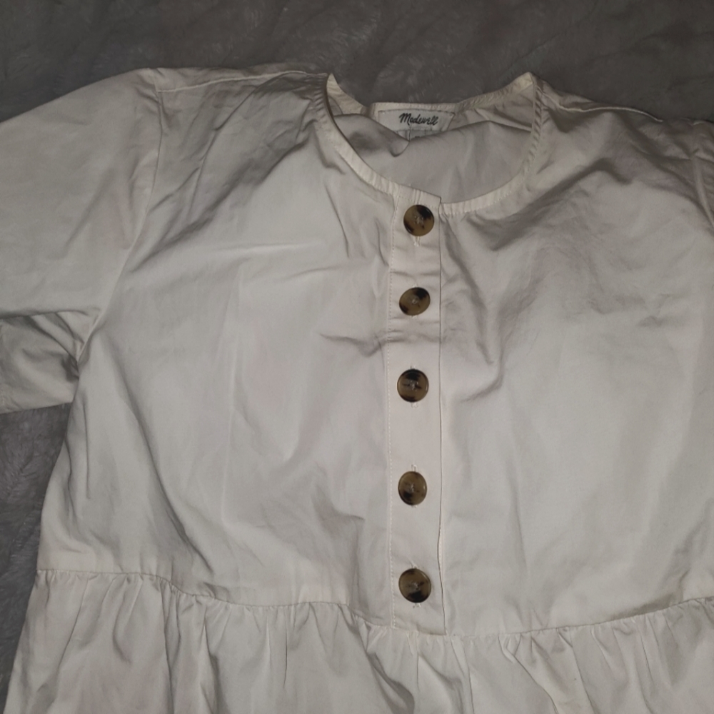 Madewell white tiered dress